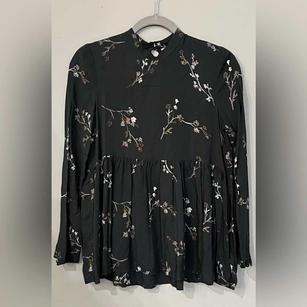 KIMCHI BLUE FLORAL BABYDOLL BLOUSE